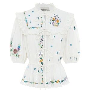 ALÉMAIS Willa Embroidered Blouse New with tags